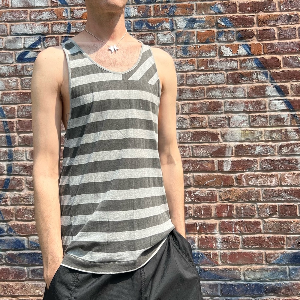 ACNE STUDIOS Gray Striped Tank Top